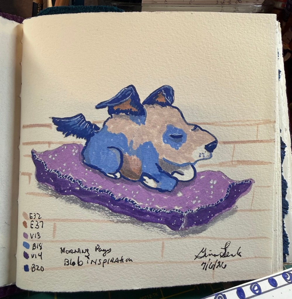 Blob character with color and potential environment setting.